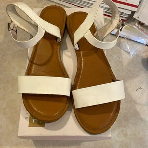 Women's Rampage Open Toe Ankle Strap Sandals, White Sz 9.5